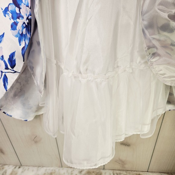 Dear Moon Blue White Floral Fairy Fit Flare Dress Sz 1 Pockets Babydoll Coquette - Picture 10 of 14